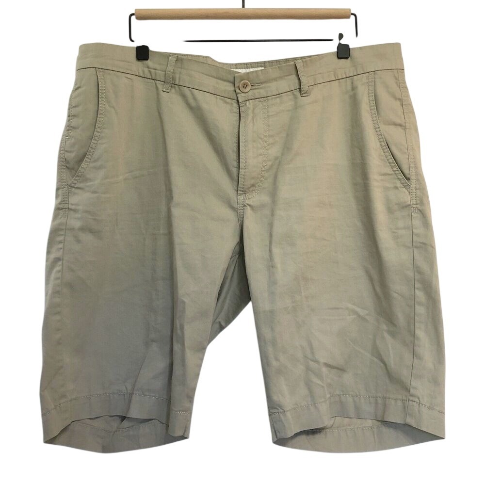 Brax Men's Bristol Flat Front Chino Shorts Size 36 Tan Khaki Preppy Modern Easy